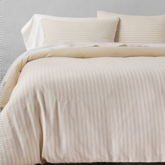 Casaluna Bedding Casaluna Heavyweight Linen Blend Stripe Duvet